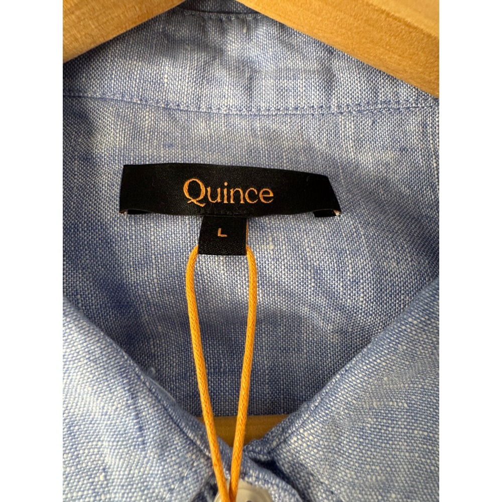 Quince 100% European Linen Long Sleeve Shirt French Blue Size L NWT - Picture 3 of 9